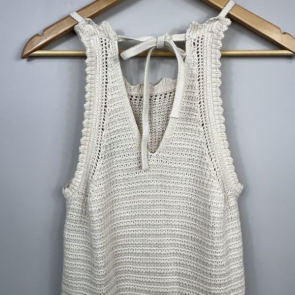 Universal Thread Beige Cotton Crochet Knit Sleeveless Romper Sz S NWT - Picture 11 of 14